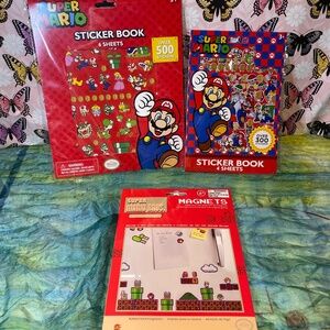🎮Super Mario fridge magnet & sticker book set